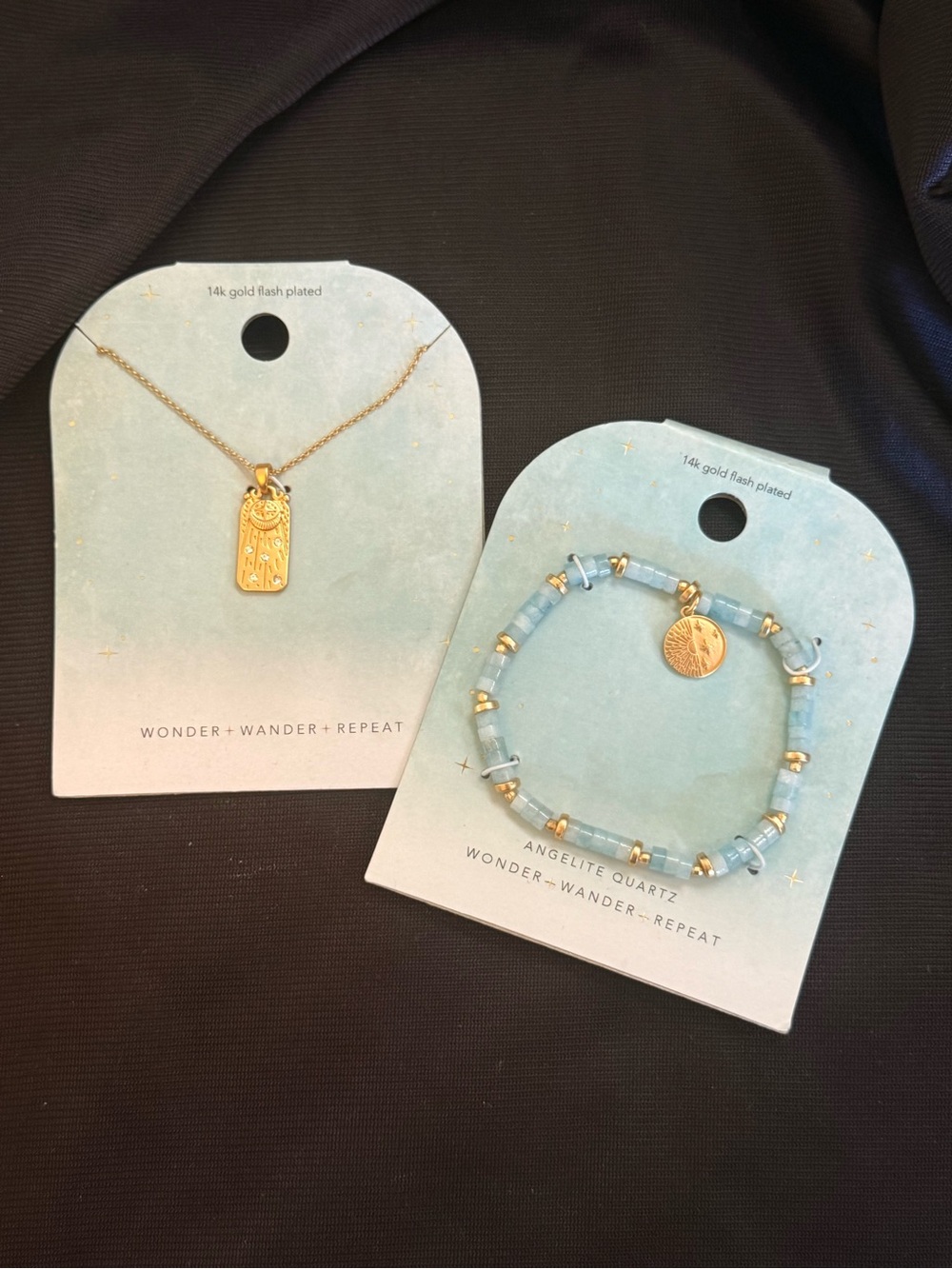 New Wonder, Wander, Repeat
Necklace and Stretch bracelet
